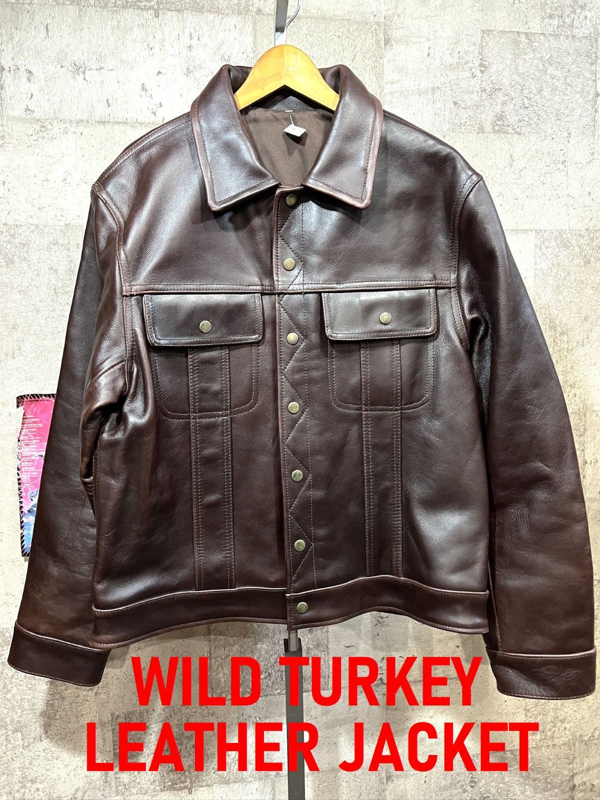 ワイルドターキー 非売品 レザージャケット L 赤茶 ジージャン バーボン ウィスキー WILD TURKEY - メルカリ