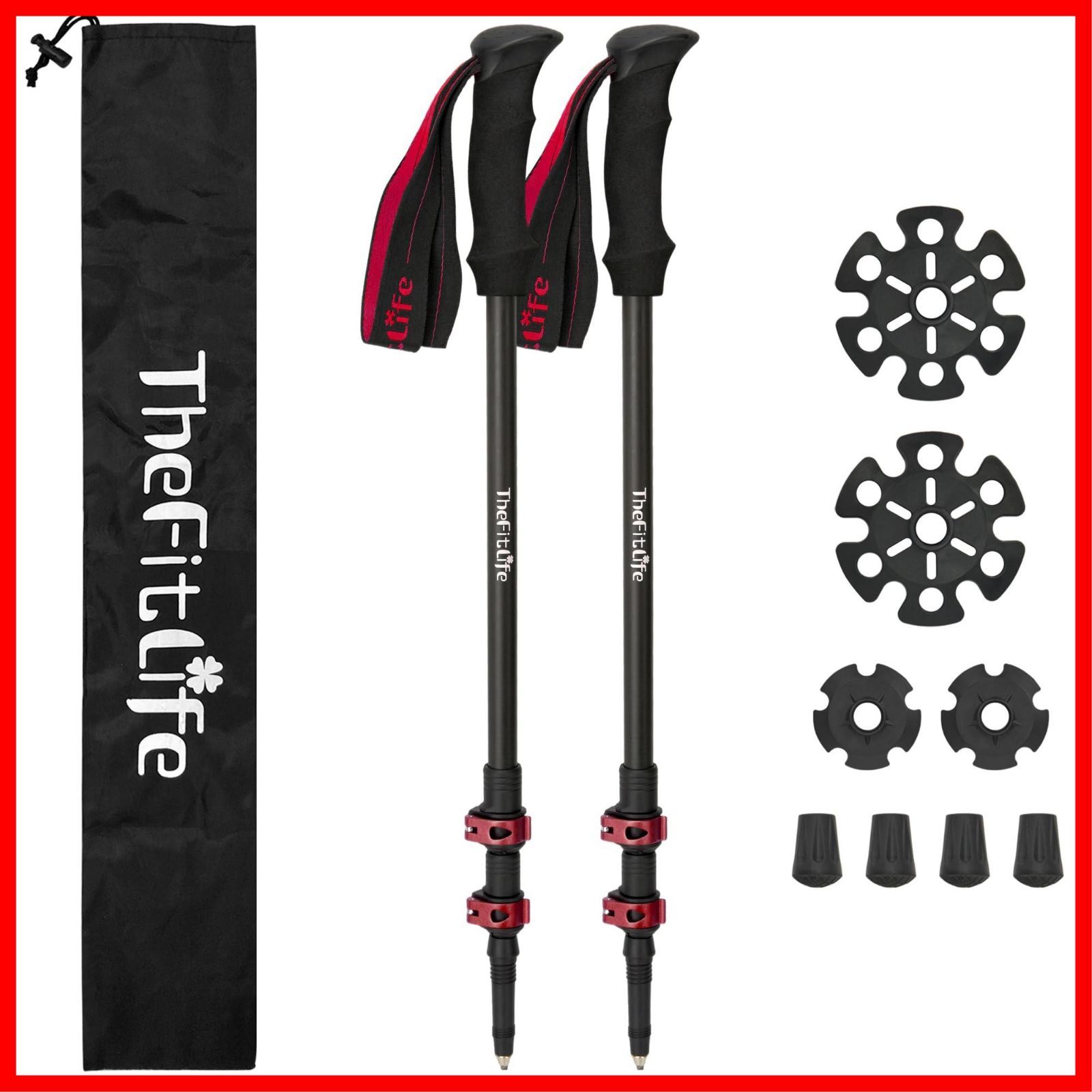 【迅速】L トレッキングポール カーボン 登山 ストック 軽量 57-120cm伸縮 ウォーキングポール ウォーキングステッキ 2本セット 登山杖 登山ポール 山登り ステッキ ハイキングポール 男性 女