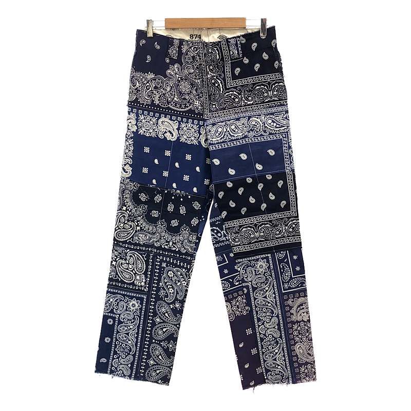 MIYAGIHIDETAKA / ミヤギヒデタカ | × Dickies / ディッキーズ 別注 総柄 ペイズリー バンダナ パッチワーク カットオフ パンツ | 32 | ネイビー/ブルー系 | メンズ MIYAGIHIDETAKA / ミヤギヒデタカ | × Dickies / ディッキーズ 別注 総