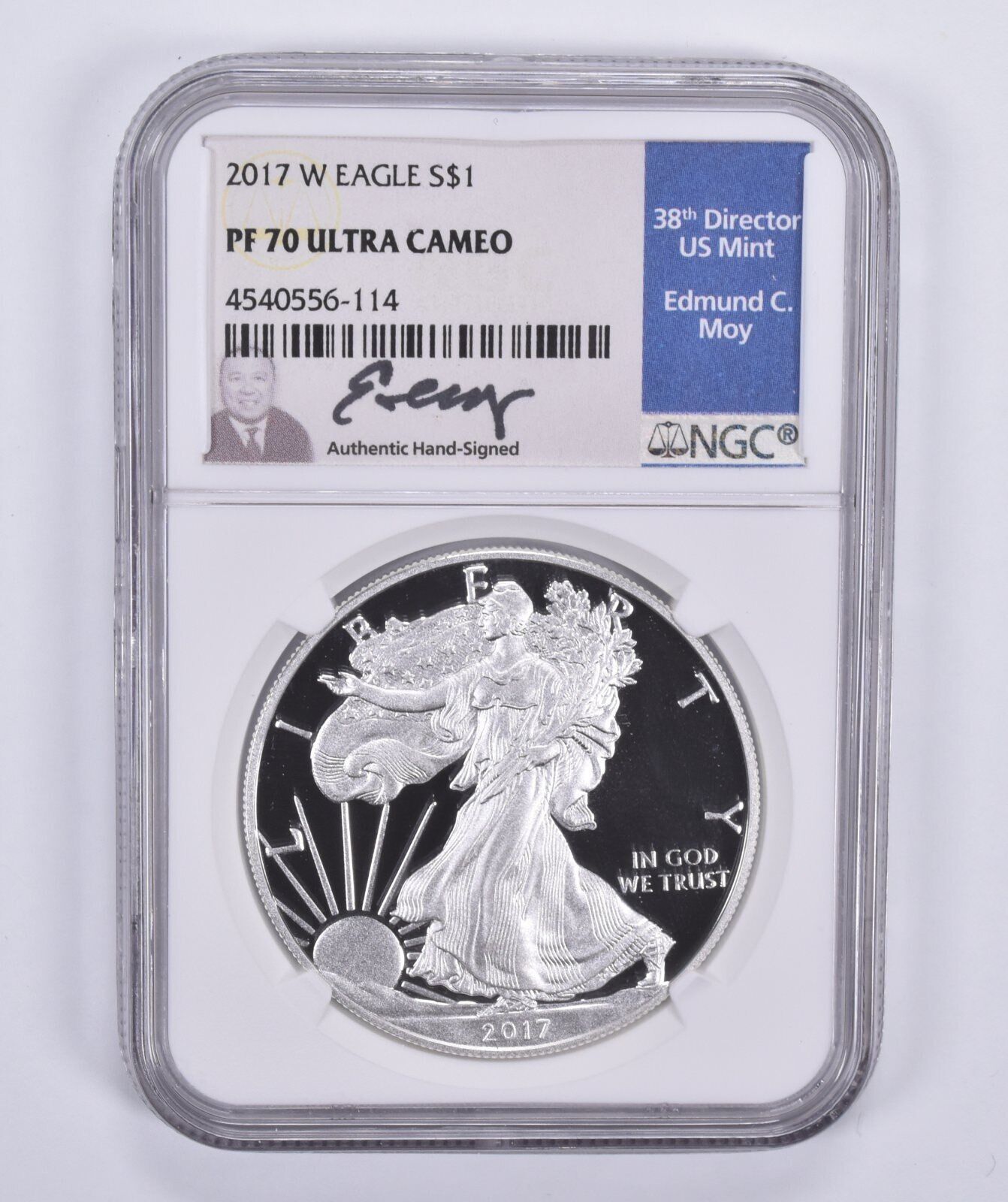 2017W アメリカン シルバー イーグル プルーフ PF70 UCAM NGC エドマンド C. モイ署名
