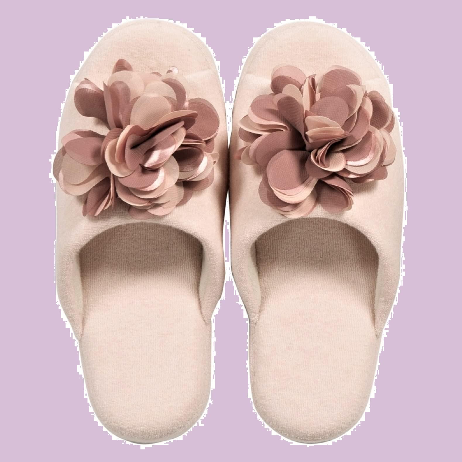 【人気商品】センコー S.D.S コンフォ 花モチーフ付き スリッパ 約 23.5cm ピンク SALON de SOIREE 49392