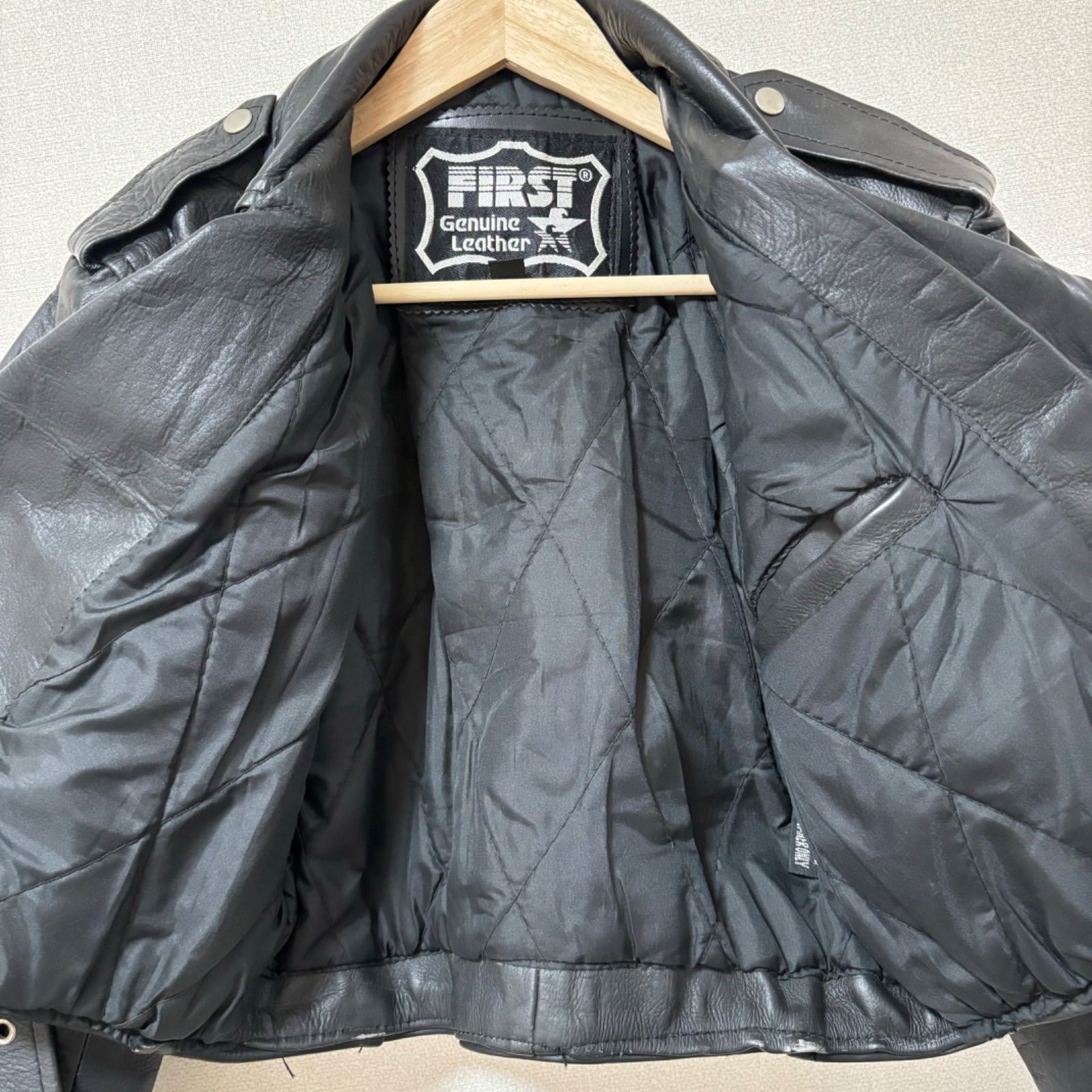 本革◎【FIRST Genuine Leather】ファースト ライダースジャケット 革 ...
