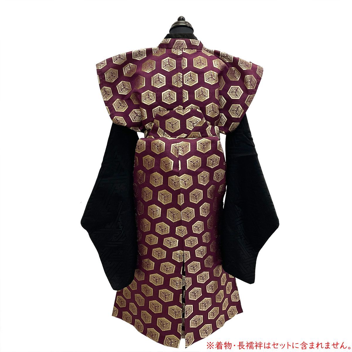 裃 帯 懐剣 セット 子供用 男の子 袴 紐下58cm 七五三 ワインレッド ゴールド 金, image size:1200x1200