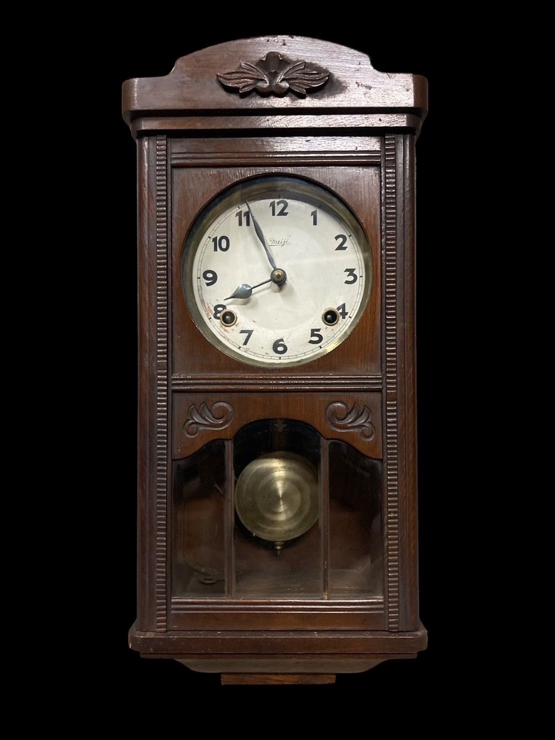 明治時代 昭和レトロ セイコー 精工舎 SEIKO 掛け時計 ゼンマイ式 柱時計 振り子時計 ボンボン時計 Made in japan 時代物 年代物 レトロ アンティーク 古美術 骨董 動作未 現状品N25J 出西 26