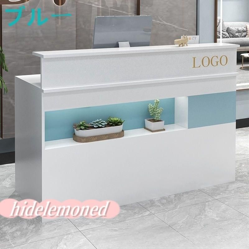 レジカウンター 受付カウンター レジ係カウンター スモールカウンターテーブル 木製受付カウンター 引き出し 収納 キーボードトレイ付き カウンター レセプショ 80x50x100cm MARWIL-DEMENAGEMENTS_CH