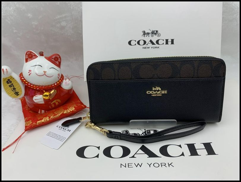 COACH 長財布 コーチ 財布 ストラップ付き シグネチャー アコーディオン ウォレット プレゼント 贈り物 ギフト ラウンドファスナー ロング ジップ ファッション レディース メンズ 新品 未使用 F76971 A042-X1