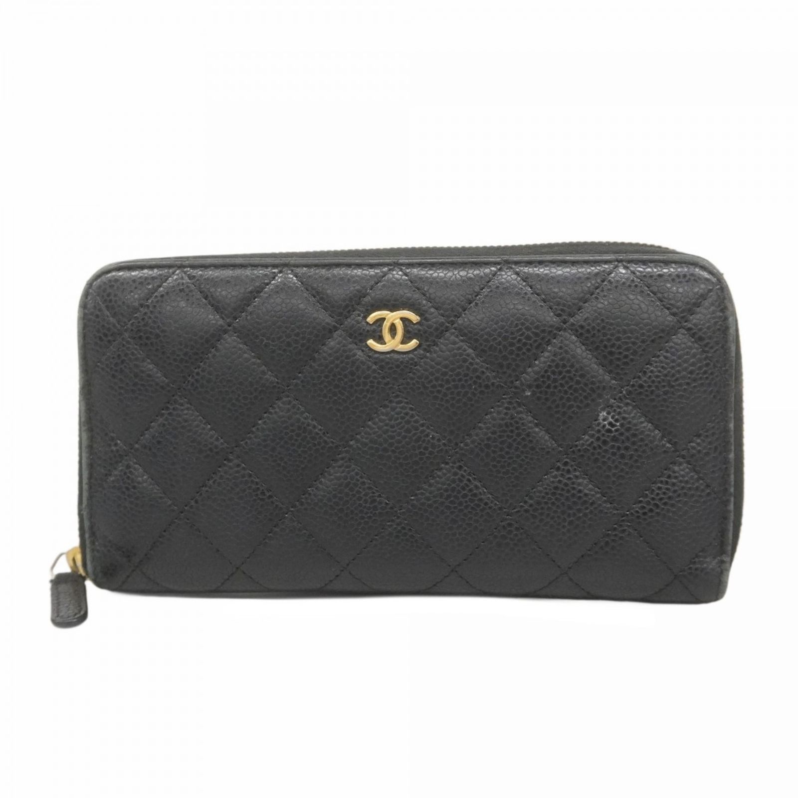 シャネル Chanel シャネル 長財布 マトラッセ キャビアスキン ブラック レディース