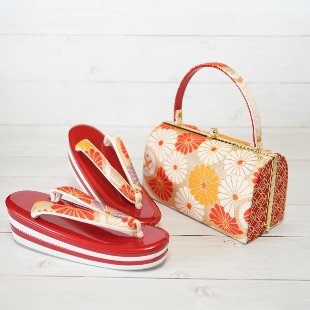 草履バックセット　成人式・卒業式　帯地３枚芯 草履バックセット 成人式・卒業式 帯地3枚芯 - 和装小物オンライン で