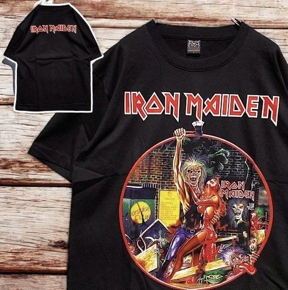 アイアンメイデン　IRON MAIDEN Tシャツ tee ティーシャツ バンド ロック ツアー　ライブ　デザイン 両面 プリント 派手 奇抜 古着 ビンテージ vintage パンク メタル ヒップホップ ラッパー アーティスト カットソー