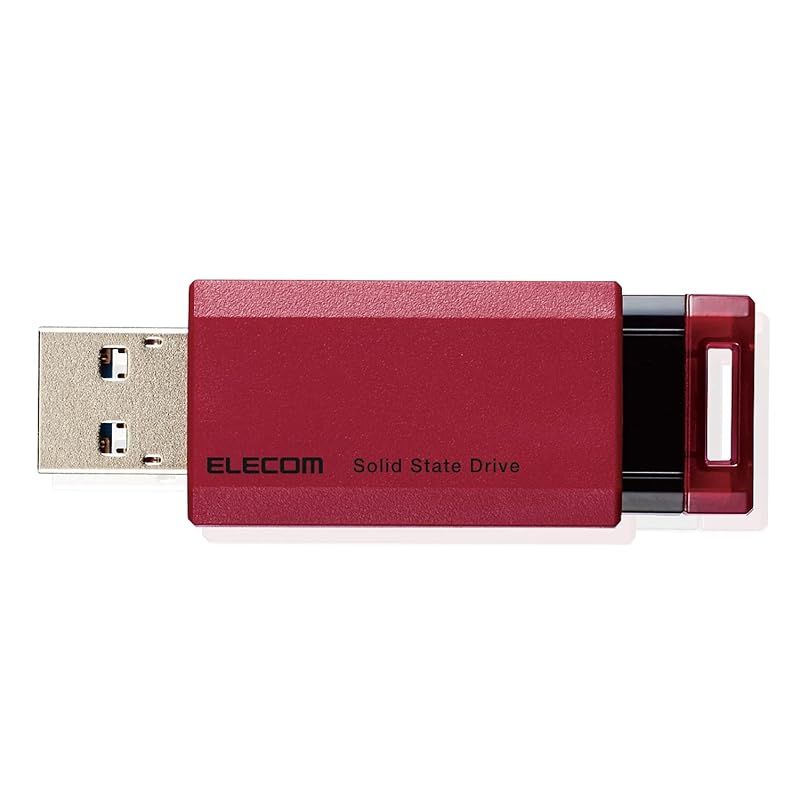 エレコム 外付けSSD 500GB USB3.2 Gen2 PS5|PS4 メーカー動作 済 ノック式 レッド ESD-EPK0500GRD
