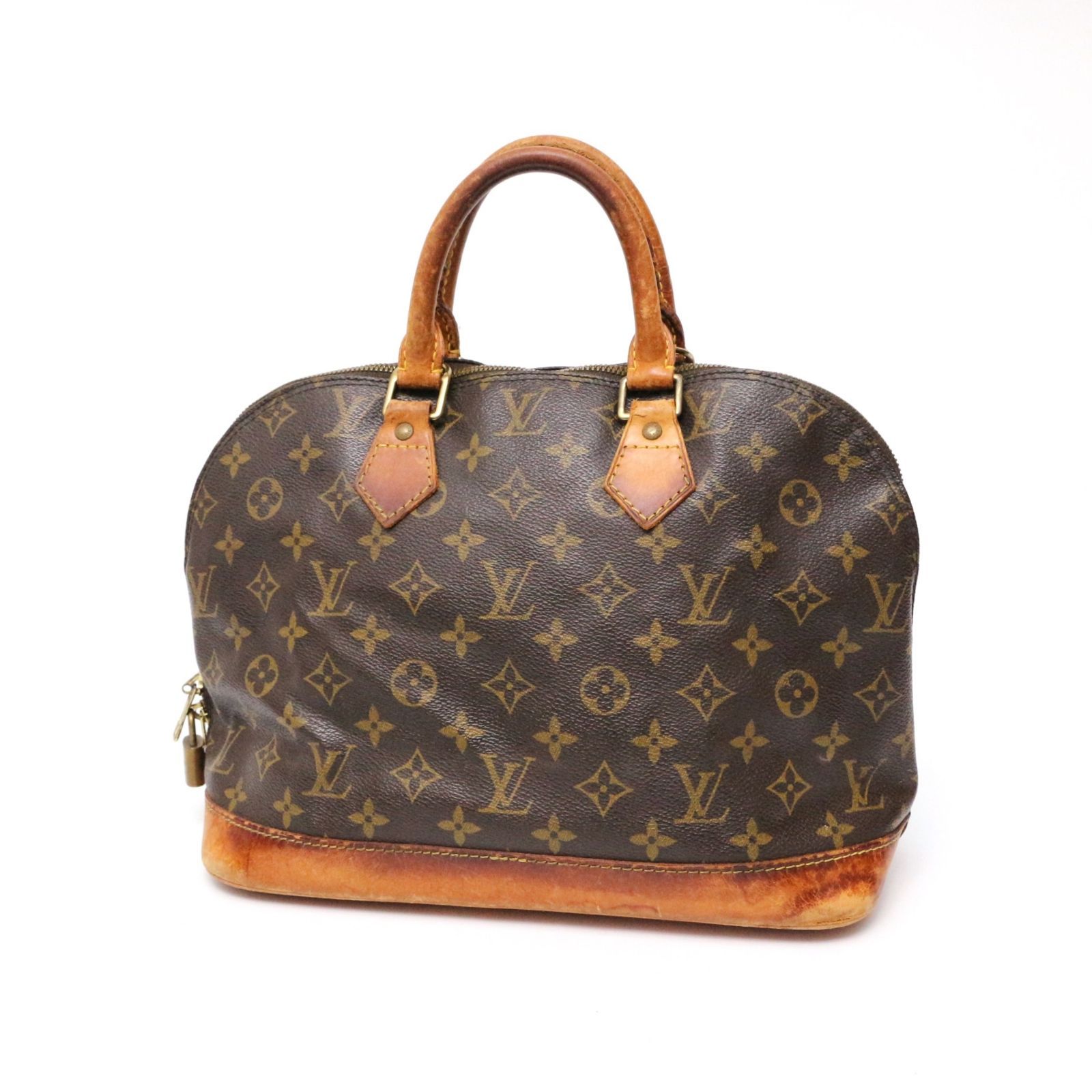 LOUIS VUITTON アルマ ハンドバッグ モノグラム レザー ブラウン-