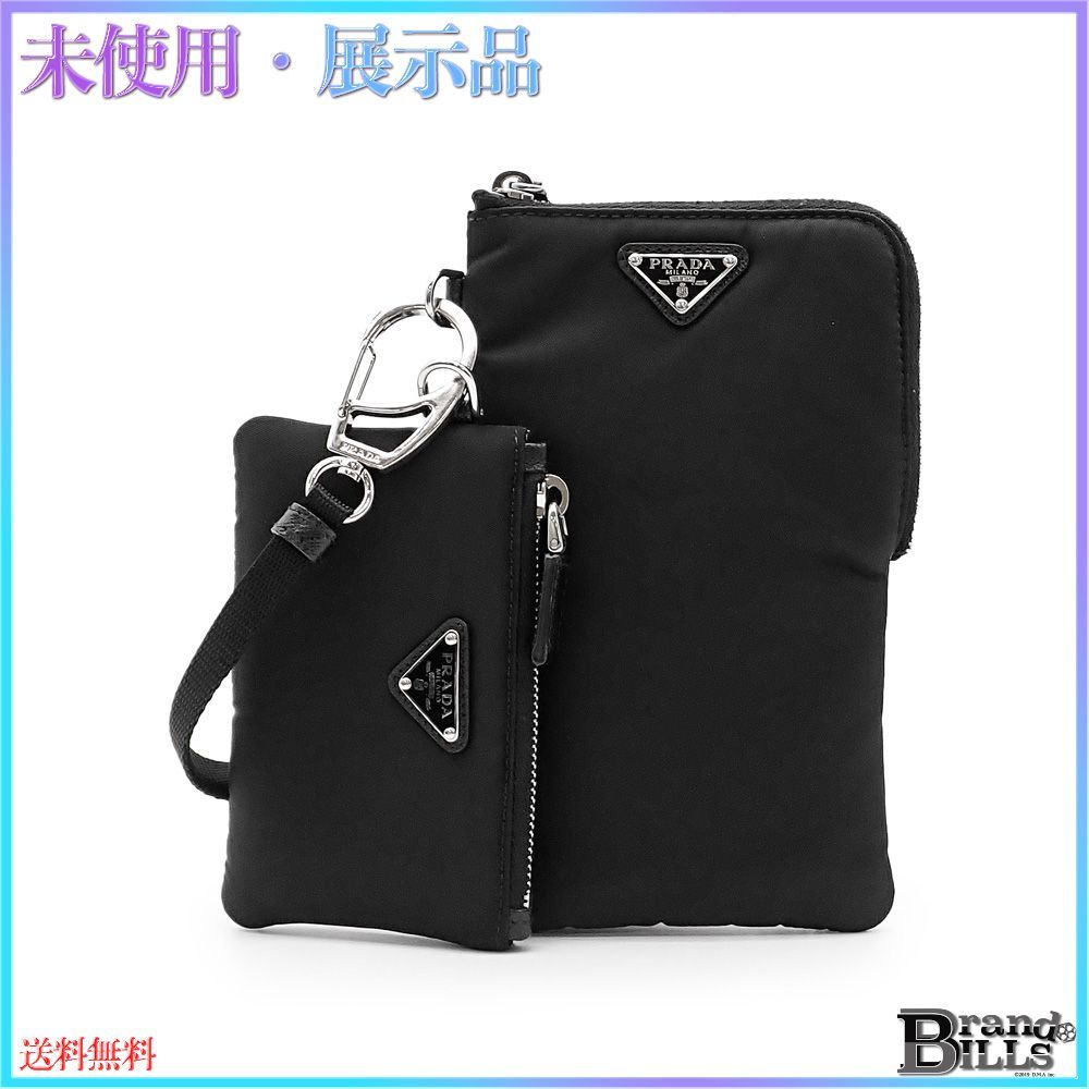 プラダ ネックポーチ ショルダーバッグ ユニセックス リナイロン NERO ブラック トライアングルロゴ 2TT091 ♥品