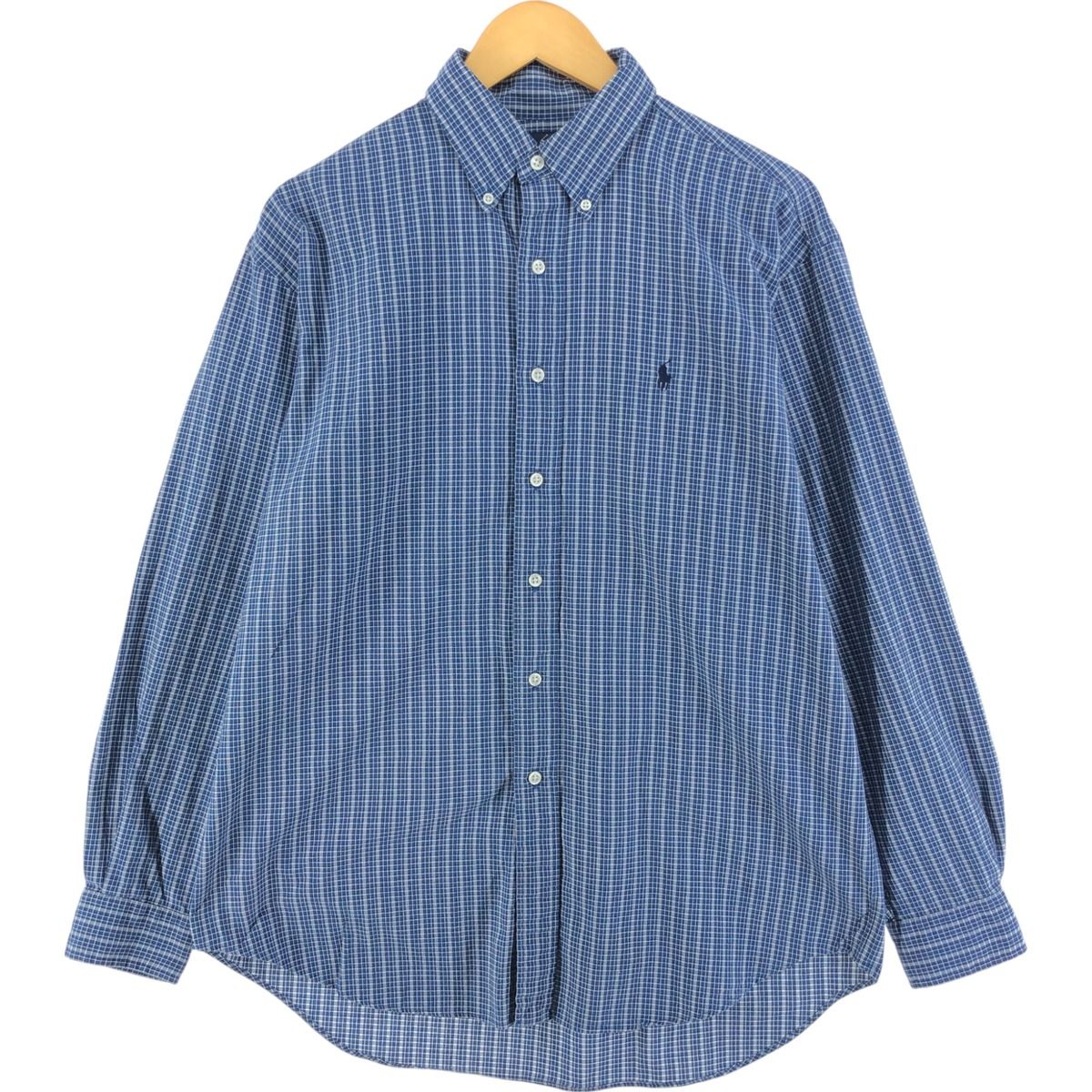古着 ラルフローレン Ralph Lauren BLAKE 長袖 ボタンダウンチェックシャツ メンズM相当/eaa520298