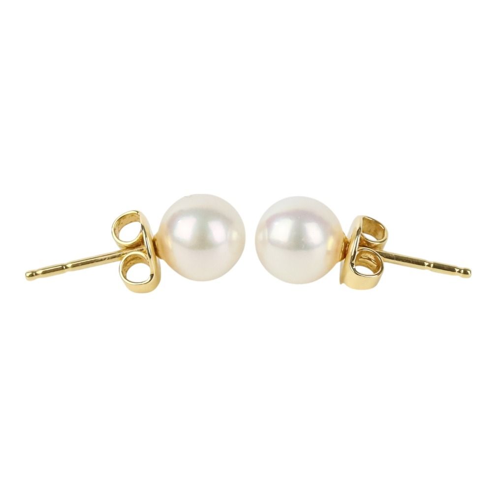 美品 MIKIMOTO ミキモト アコヤ真珠 パール ピアス 7mm K18