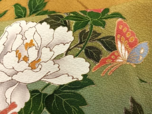 平和屋着物□長襦袢 無双仕立て 草花地紋 暈し染め 正絹 逸品 AAAY9238cs