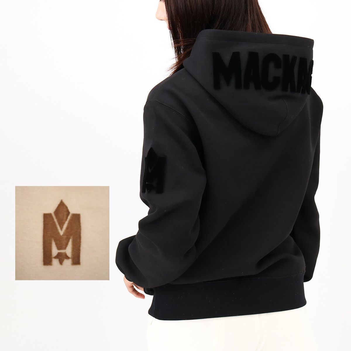 MACKAGE マッカージュ DOUBLE FACE JERSEY KRYS-R ロゴ フードパーカー