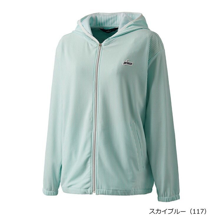 prince プリンス レディース ウィメンズ ジャケット 吸水速乾 UPF50 シアサッカーストライプ 素材 スカイブルー WS5501-117