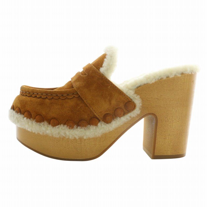 Chloe■クロエ ロゴ スエード 厚底 サンダル Chloe□クロエ ロゴ スエード 厚底 サンダル