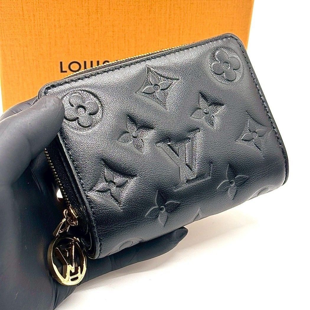 極美品　ルイヴィトン　ルー　ラムスキン　二つ折り財布　ブラック　クッサン 極美品 ルイヴィトン ルー ラムスキン 二つ折り財布 ブラック クッサン