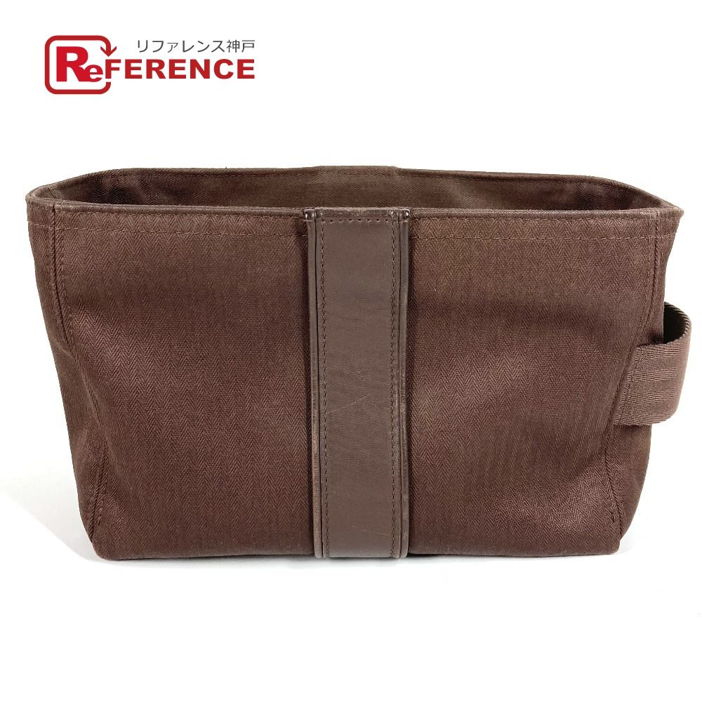 HERMES エルメス ポーチ アカプルコ クレシェド トワレ MM トワルシェブロン ブラウン