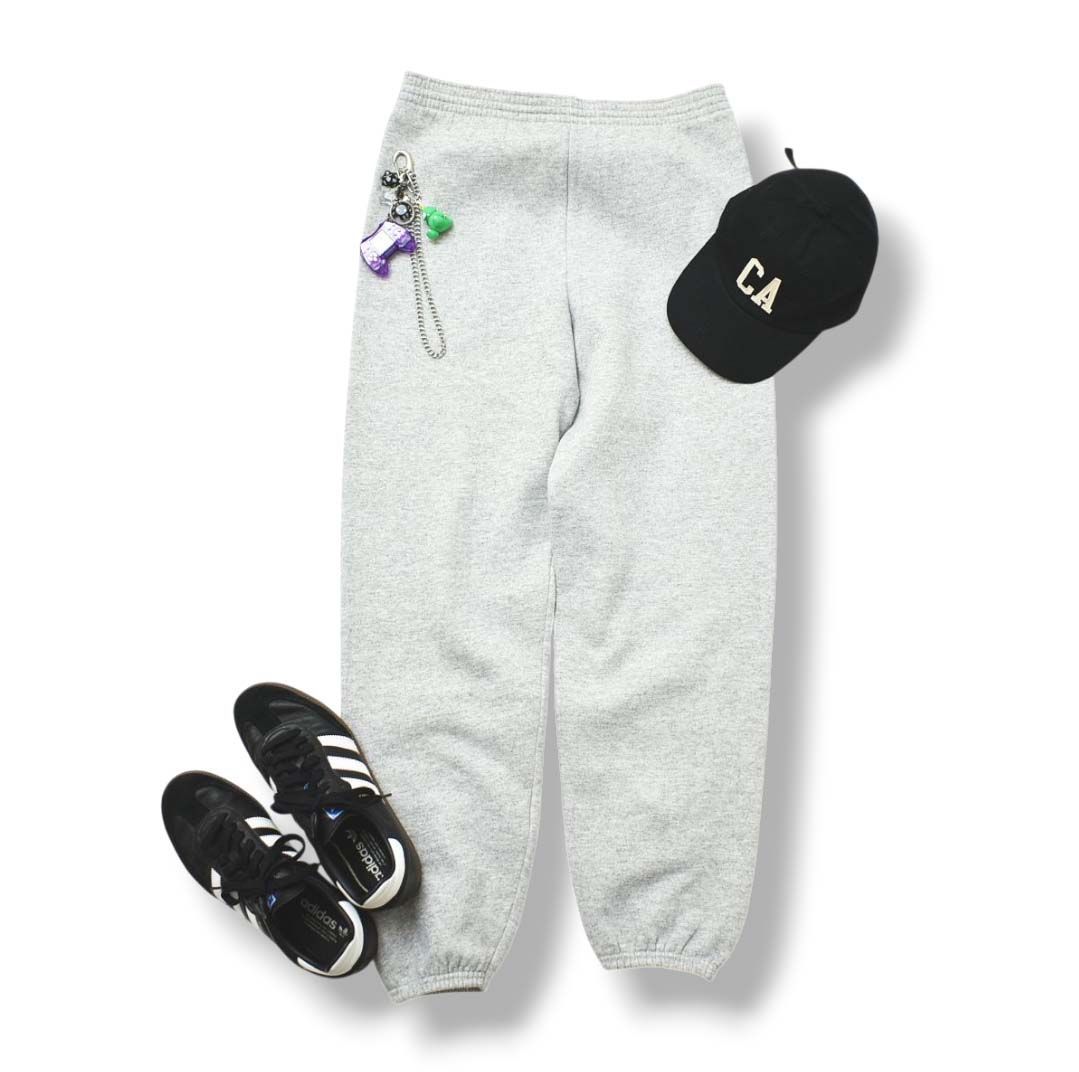 定番 90s ヴィンテージ ヘインズ HANES スウェット パンツ イージー パンツ トレーナー 無地 プレーン 裏起毛 M 霜降りグレー アメリカン カジュアル ストリート ウェア メンズ