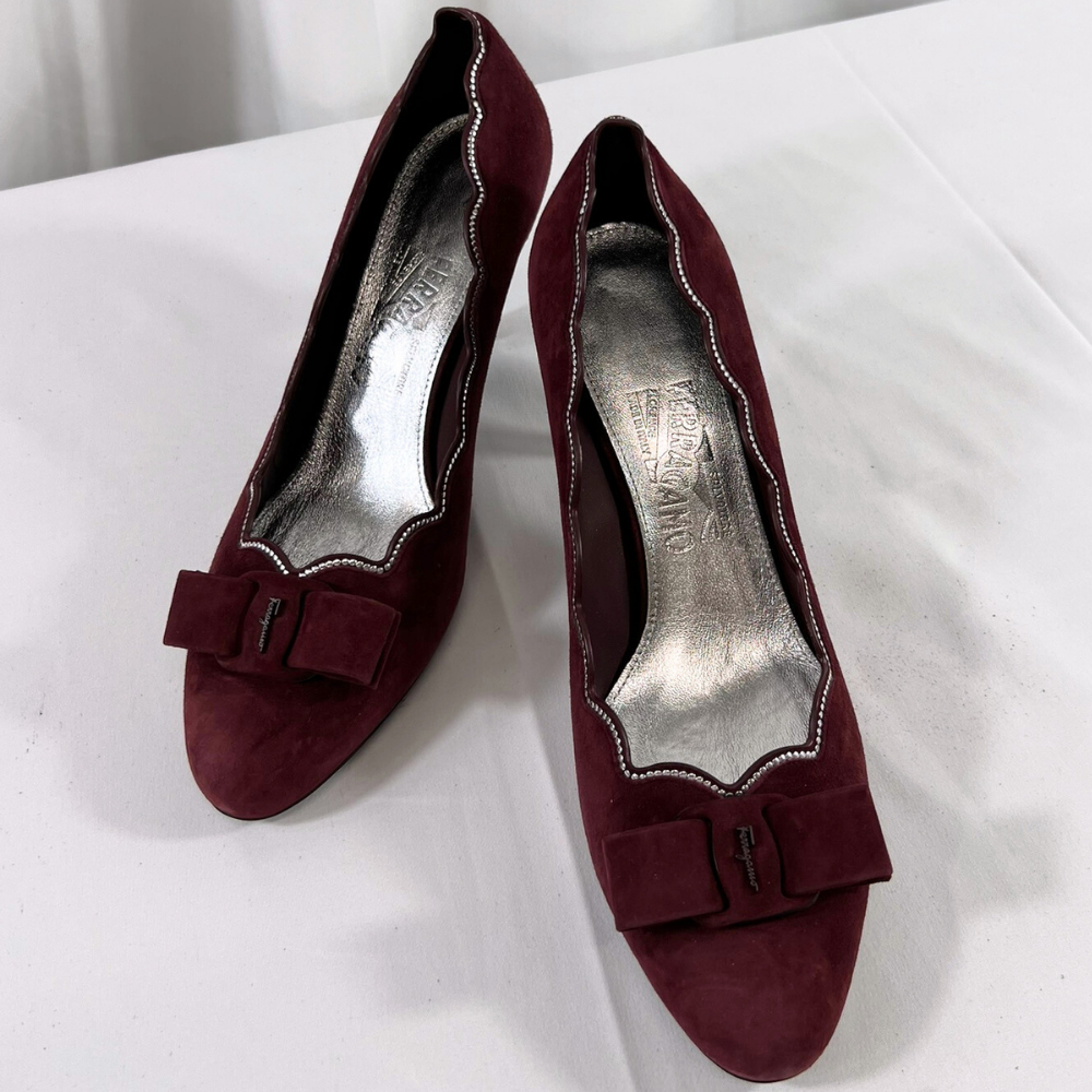 26.0cm / 26.5cm【限定セール】新品・未使用 FERRAGAMO フェラガモ パンプス 靴 01R590 738703 レッド RED サルヴァトーレ フェラガモ SALVATORE FERRAGAMO 大きいサイズ