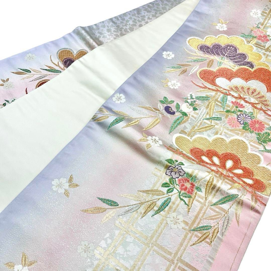 袋帯 松に花模様 グラデーション 金銀糸 O-4067 袋帯 松に花模様 グラデーション 金銀糸 O-4067 - メルカリ