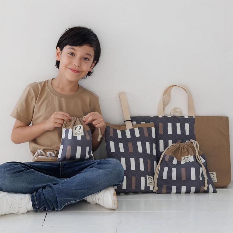 HOPPE 撥水レッスンバッグ しましまspaceグレー 入園 入学 グッズ 準備 通園 通学 スイミングバッグ 水泳かばん ビーチバッグ HOPPE] レッスンバッグ しましまspaceグレー 通園バッグ 手提げかばん