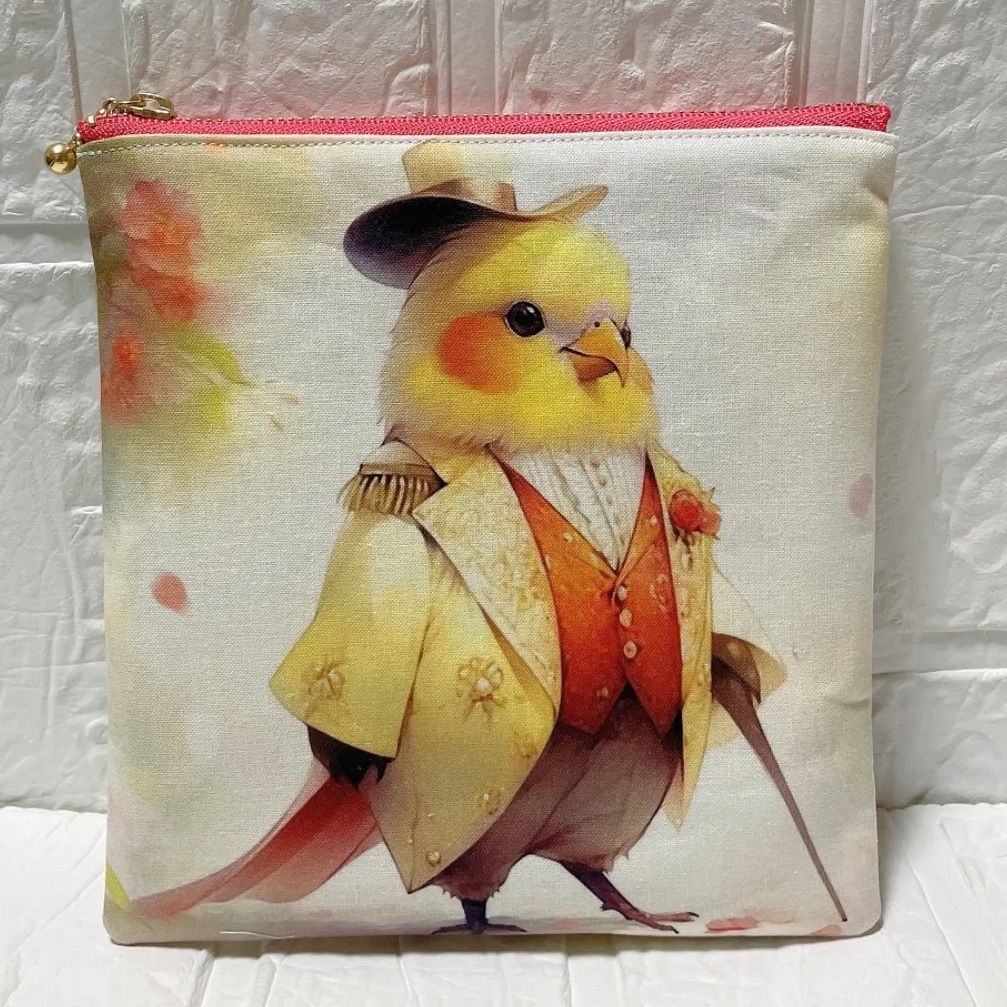 ✿インコパネル付✿ハンドメイド✿内ポケット付 ラミネート 仮置き  