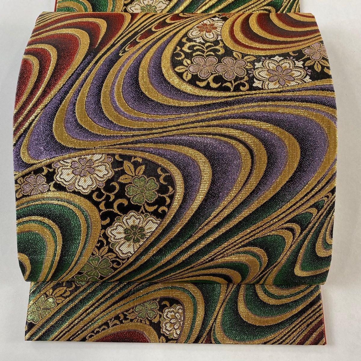 アンティーク名古屋帯　花唐草模様の織り出し　正絹　レトロなブルー　No.-24 楽天市場】花唐草模様織出し名古屋帯【中古】【着】 宗sou : お