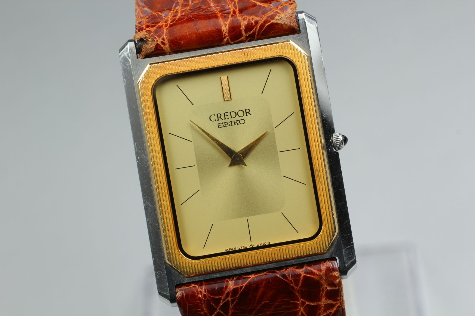[美品] SEIKO CREDOR 14K 6730-5090 Quartz Gold Bezel Men's Watch From JAPAN 腕時計 送料無料 無料返品対応