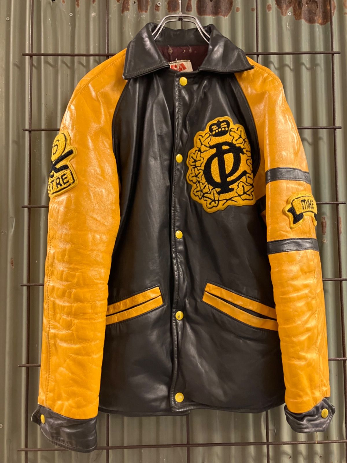 90s vintage Ohiostate レザージャケット 本革 サイズXL（古着