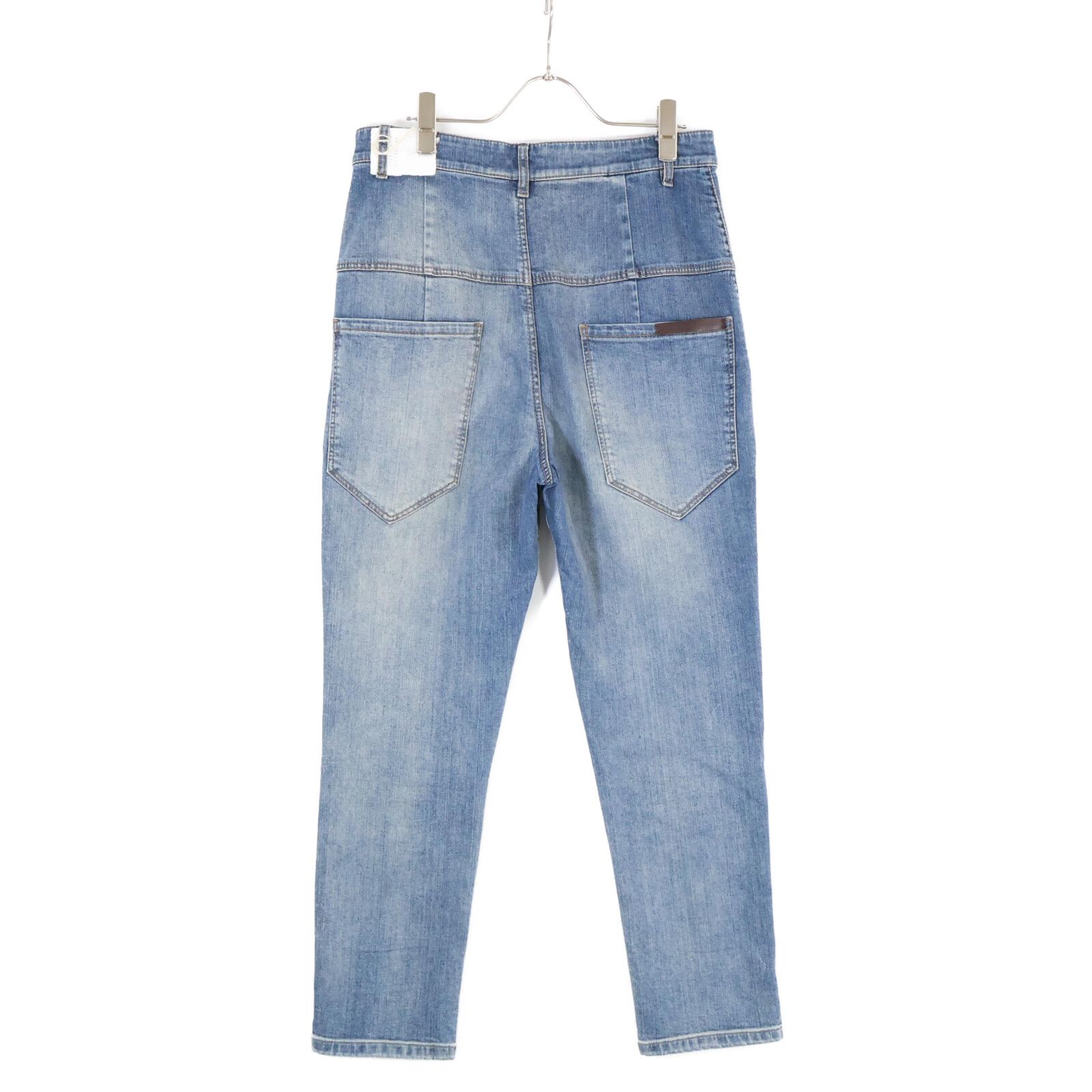 BRUNELLO CUCINELLI ブルネロクチネリ スリムフィットパンツ BRUNELLO CUCINELLI ブルネロクチネリ ライトブルー コットン ダメージ デニム