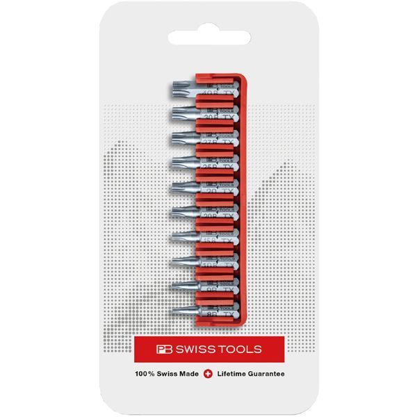 PB SWISS TOOLS ピービースイスツールズ 10本組 ショートタイプ いじり止め付 ヘクスローブビットセット ビットホルダー付 パッケージタイプ C6.710CN