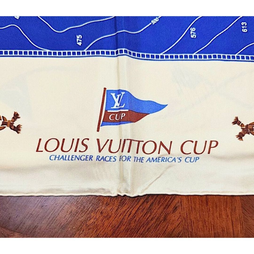 ルイヴィトン シルクスカーフ Louis Vuitton Cup 海図 送料無料 LOUIS VUITTON ルイ ヴィトン LV シルクスカーフ Louis Vuitton