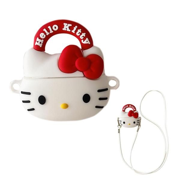 キティ airpods ケース airpods4 ケース キティちゃん キティ ハローキティ シリコン (ホワイト airpods 第4世代)
