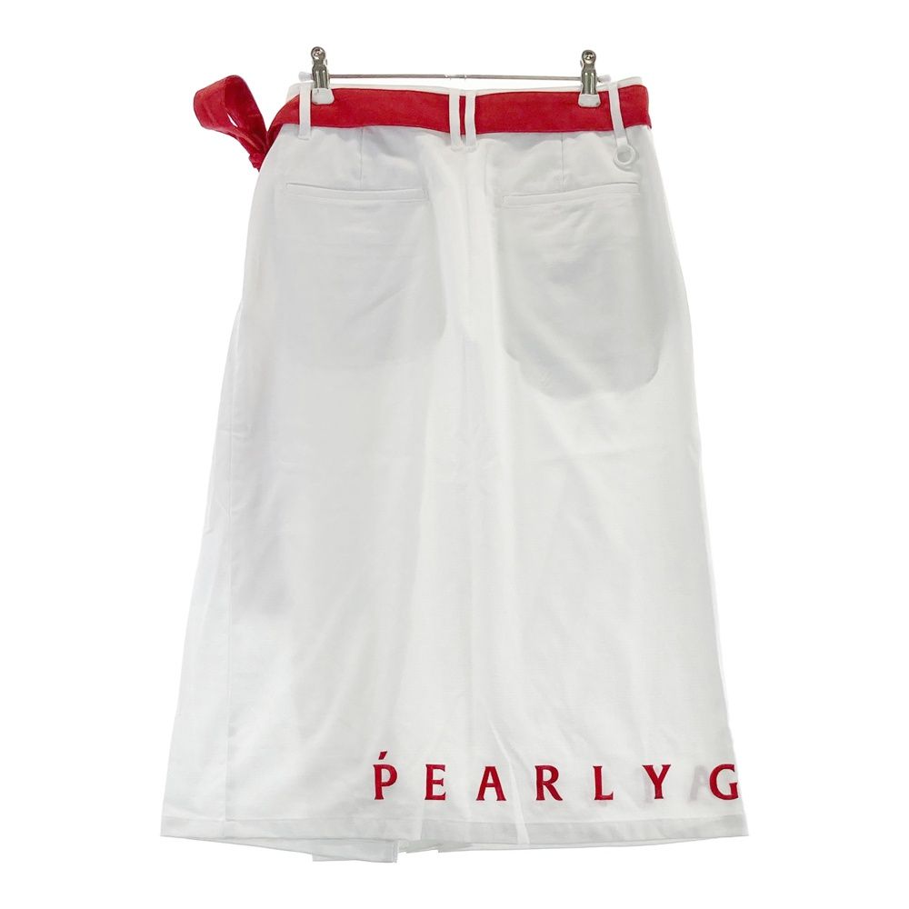 サイズ 1 PEARLY GATES パーリーゲイツ 055-2134312 プリーツ切替 ミドルスカート ロゴ刺繍 ホワイト系 240101528491 ゴルフウェア レディース ストスト