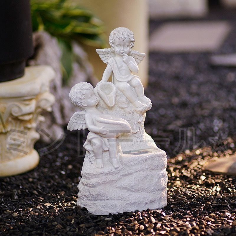 ガーデンライト ソーラー 天使 噴水風 庭 樹脂 太陽光 エレガント