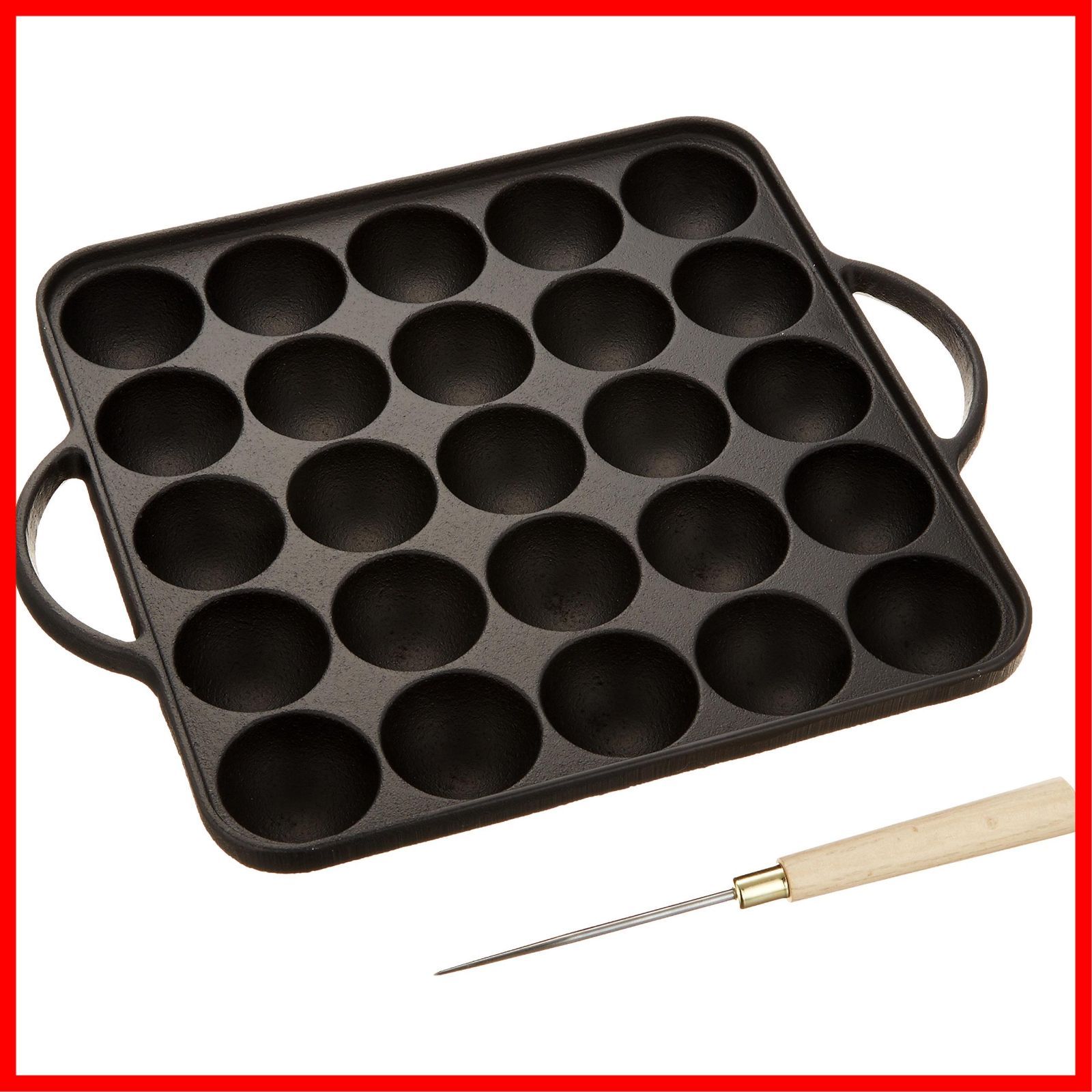 ピン付き プレート 鉄鋳物 25穴 たこ焼き器 池永鉄工