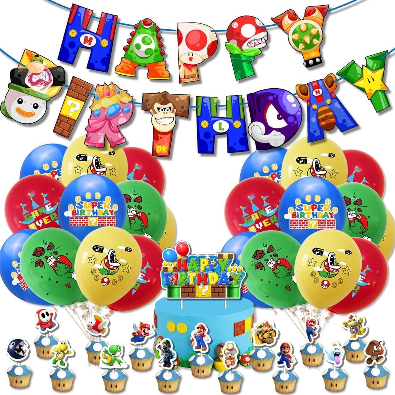 スーパーマリオ 誕生日 飾り付け キャラクター 周辺 風船セット