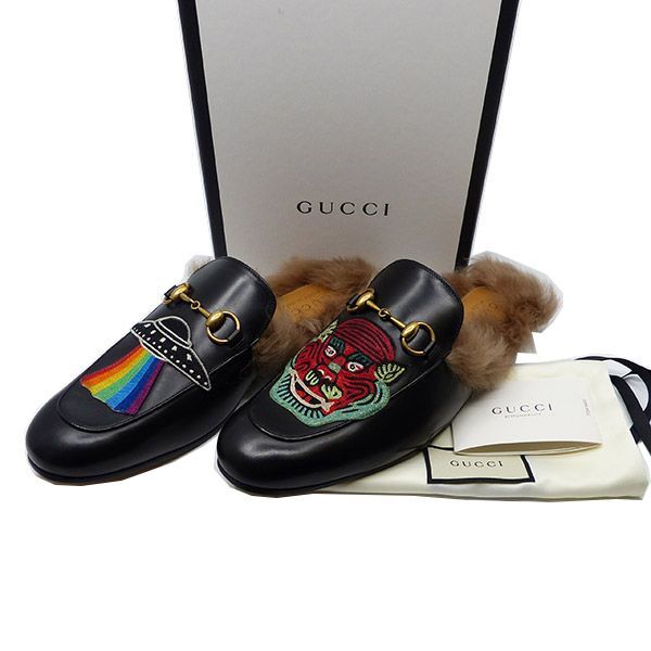 GUCCI ファー レインボー ビット サンダル シューズ 8 - 通販 - csa