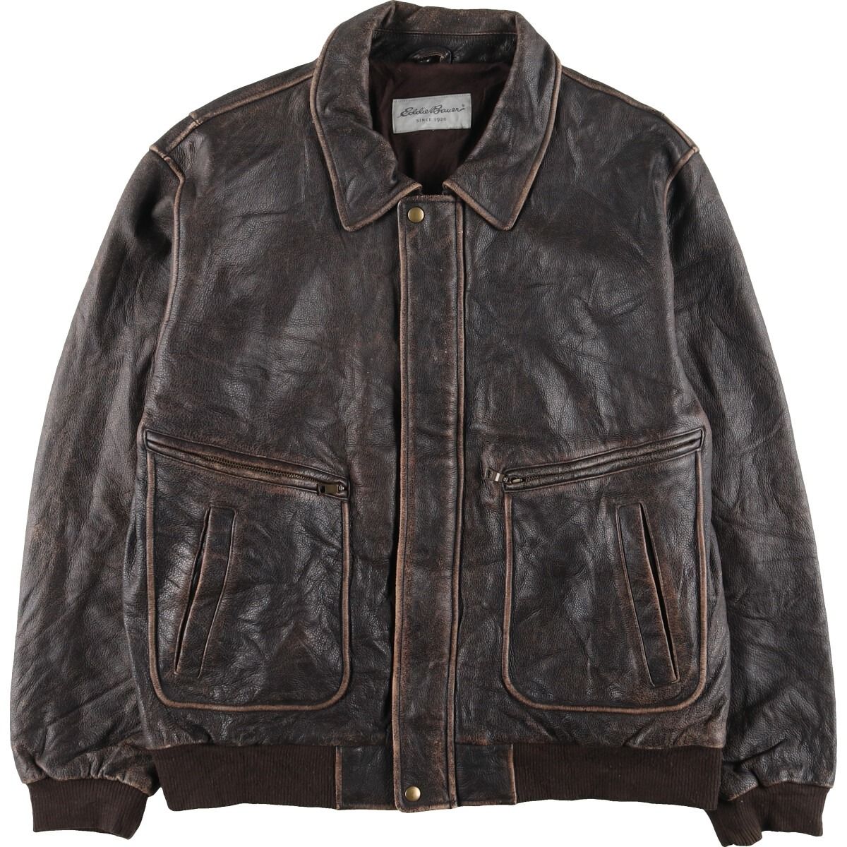 Eddie Bauerビンテージレザージャケット 古着 エディーバウアー Eddie Bauer レザージャケット メンズXL