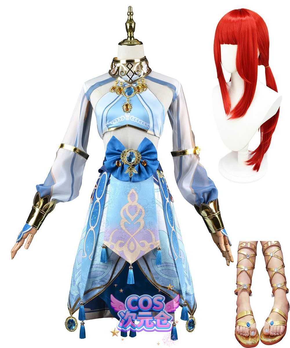 ニィロウA ウィッグ 靴 COSPLEE 原神 コスプレ衣装 Genshin メンバー コスチューム -ウイッグ-靴付き 全セット 高度還元 cosplay イベント パーテ