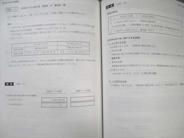 CPA会計学院 公認会計士 租税法 論文対策講義 冨田レジュメ 法人