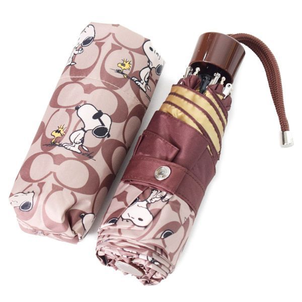 最新 新品 COACH PEANUTS コーチ 折りたたみ傘 日傘 スヌーピー コーチ