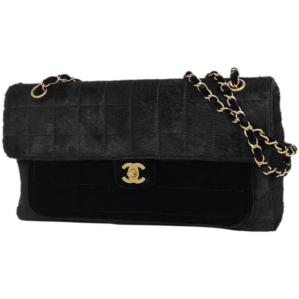 【CHANELシャネル】ココマーク★チョコバー★ショルダーバッグ★ムートン★パープル★紫 シャネル チョコバー ココマーク ムートン ショルダーバッグ オレンジ