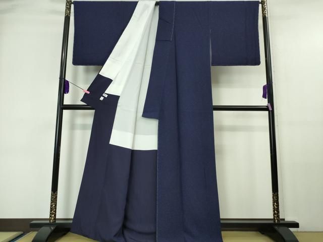 平和屋本店□極上 藍造り国選定無形文化財 藍師・佐藤昭人 小紋 藍香房