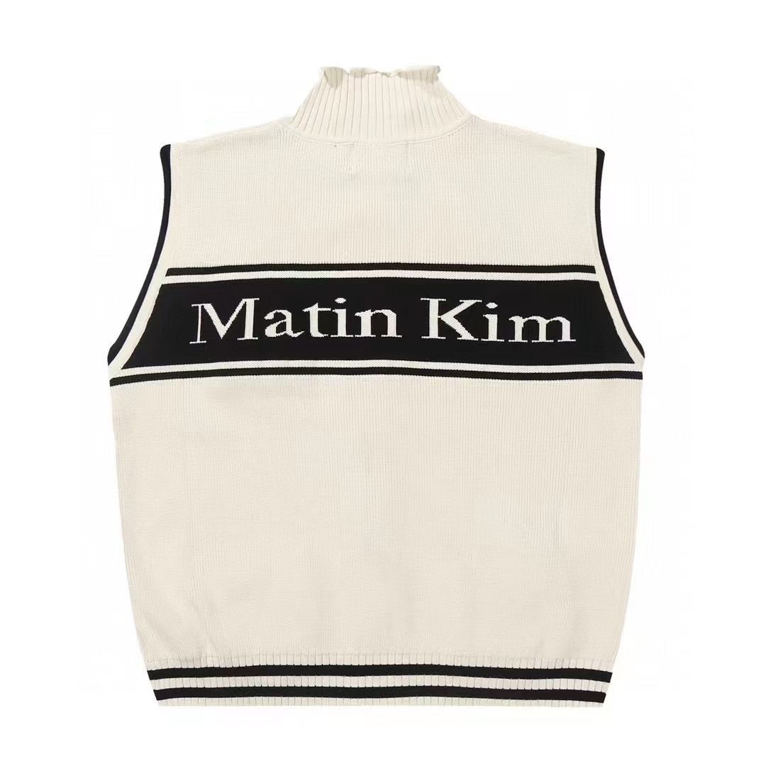 Matin Kim (マーティン・キム) ジップアップニット ブラック サイズ:S