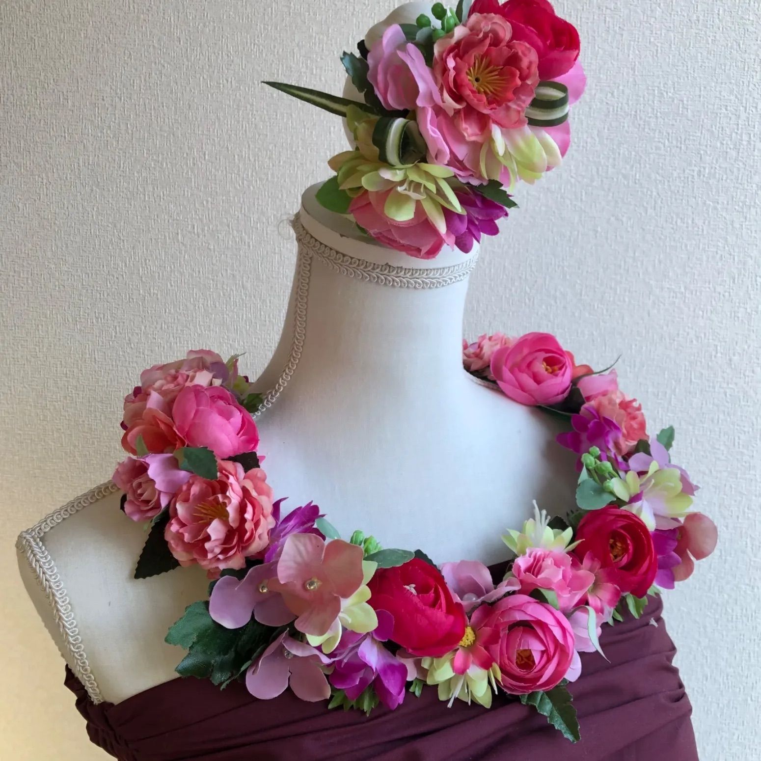フラダンス　衣装　美品　レイ　クリップ　セット フラダンス レイ アレンジ レイ＆ヘアクリップセット KCSET-2