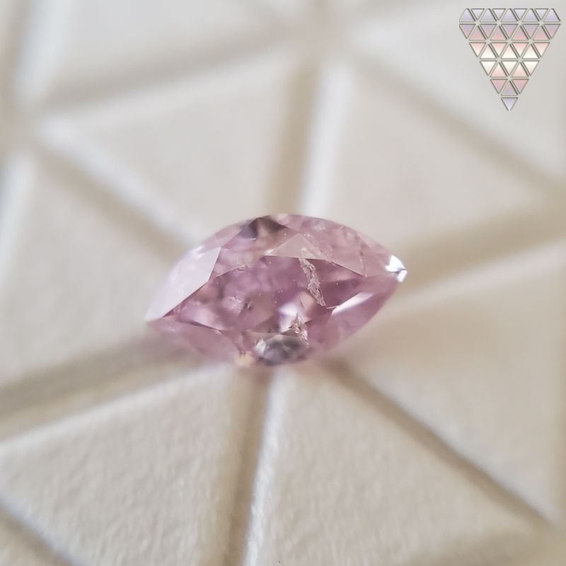 0.114 ct FANCY PURPLE PINK I2 MARQUISE AGT 天然 ピンク